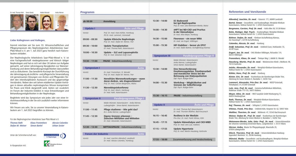Flyer 33. Wissenschaftliches- und Pflegesymposium (Seite 2)